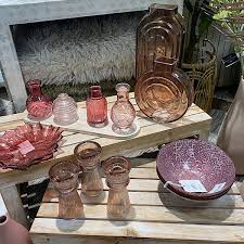 Micah Glass Vase Set Pink Garden World