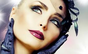 women face model gloves makeup