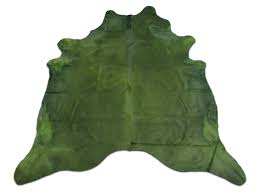 d green cowhide rug