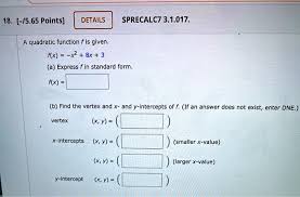 sprecalc7 3 1 017 quadratic function