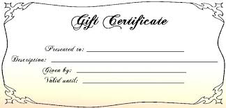 Generic Gift Certificate Template Free Printable Gift Certificate