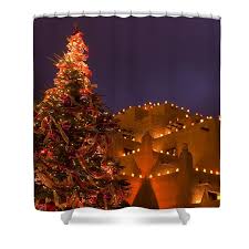 Christmas Lights Up A Winter Scene Shower Curtain For Sale By Ralph Lee Hopkins
