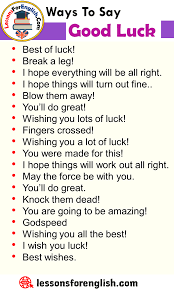 ways to say good luck english phrases