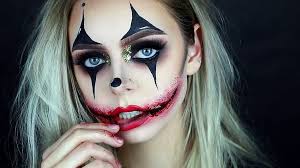 creepy glamorous clown halloween makeup