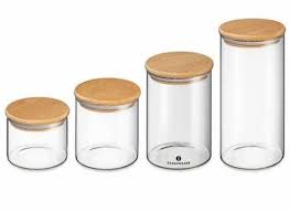 Glass Jar With Wooden Lid 1000 Ml Rs