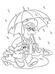 Postman pat coloring pages are a fun way for kids of all ages to develop creativity, focus, motor skills and color recognition. Postman Pat In The Rain Coloring Page 1001coloring Com