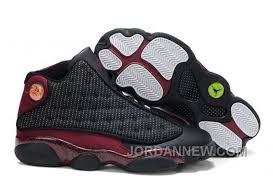 Mens Nike Air Jordan 13 Shoes Black Dark Red New Style Dtbhg