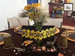Most traditional retirement parties involve speeches that honor the contributions of the retiree. I Couldn T Find A Retirement Party Centerpiece For A Construction Worker So This Retirement Party Centerpieces Retirement Party Decorations Retirement Parties