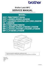 Log in bij brother online. Brother Dcp 7080 Service Manual Pdf Download Manualslib