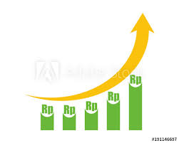 Rupiah Chart Arrow Money Currency Price Image Vector Icon