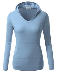 J Tomson Womens Basic Pullover Slim Fit Hoodie With Kangaroo Pockets
