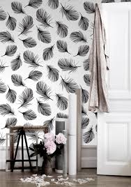 hand drawn feathers removable wallpaper