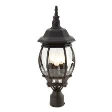 Hampton Bay Gnc1813a Bk Outdoor 3 Light Black Post Lantern