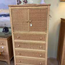 A white wicker furniture piece such as a chest can add an ornamental touch to any interior design. Henry Link Wicker Bedroom Great American Antique Mall Facebook