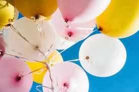 wallpaper yellow blue and pink balloons