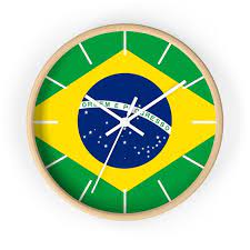 Brazilian Flag Inspired 10 Wall Clock