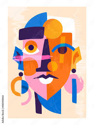 Colorful Abstract Female Portrait On