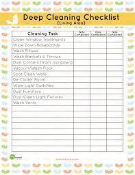 living area deep cleaning checklist