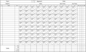Softball Batting Score Sheet Baseball Printable 15 Players