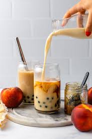 peach bubble tea milk tea recipe
