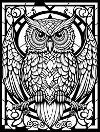 Owl Stained Glass Window Printable