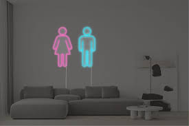 Wc Restroom Neon Sign Him And Her Wall