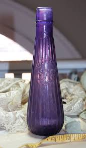 Ornate Bottle Purple Antique Glass