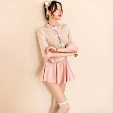 Amazon.co.jp: Sexy China Cosplay, China-Style, Cheongsam Clothes, Cute,  Slip, Seal, Cheongsam, Transparent, Sexy Sleepwear, Extreme, Ero, 4-Piece  Set, One Size Fits All (Color: Pink) : Health & Personal Care