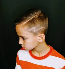 Boys Haircut With Hard Part And Lightning Design