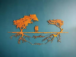 Trees Silhouette Industrial Wall Decor