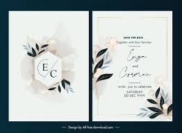wedding card template elegant vine