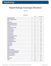 Rapid Ratings Coverage Directory