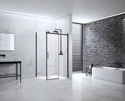 black sliding shower door