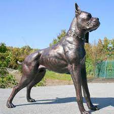 Bronze Boxer Dog Statue Design