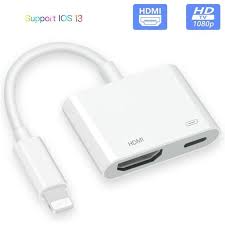 Iphone To Hdmi Digital Av Adapter Lighting To Hdmi Adapter 2 In 1 Plug And Play 1080p Hdtv Connector Compatible With Iphone Ipad Ipod Models On Tv Monitor Projector Walmart Com Walmart Com
