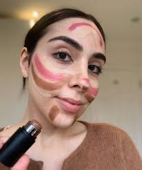 tiktok rainbow contour makeup hack