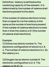 question 7 define valency by taking