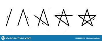 Comment Dessiner Un Pentagramme Régulier Sans Lever Le Stylo Illustration  de Vecteur - Illustration du astérisque, lignes: 222082992