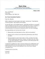 Travel Consultant Cover Letter Sample