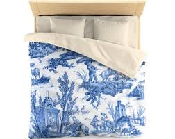 blue toile bedding