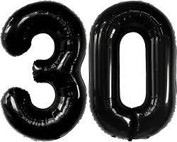 Large Black 30th Birthday Balloon Number 30 Balloons 40  gambar png