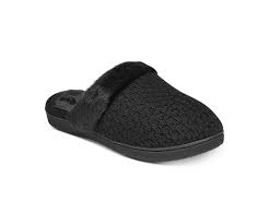 Isotoner Signature Womens Black Erin Knit Clogs Slippers