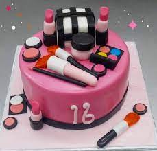 women makeup set fondant cakes in