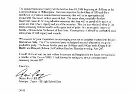 cherry hill high school east class of 2019 senior letter