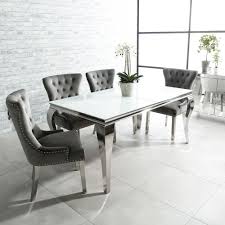 white glass dining table set