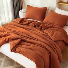Comforter Full Size Set Burnt Orange 3