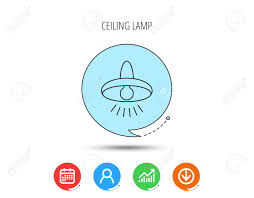 Ceiling Lamp Icon Light Illumination Sign Calendar User And