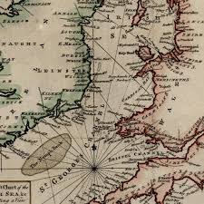Details About Ireland Irish Sea Coastal Chart Wales England 1760 Gibson Old Periodical Map