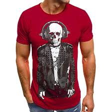 Amazon Com Zefotim Mens Casual Printing Skull Tees Shirt