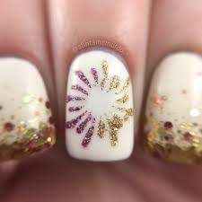 glitter and fireworks new year nails